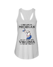 Live In Michigan But Virginia In My DNA Ladies Flowy Tank tile