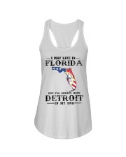 Live In Florida But Detroit In My DNA Ladies Flowy Tank tile