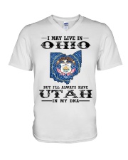 Live In Ohio But Utah In My DNA V-Neck T-Shirt tile
