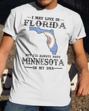 Live In Florida But Minnesota In My DNA Classic T-Shirt apparel-classic-tshirt-lifestyle-28