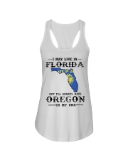 Live In Florida But Oregon In My DNA Ladies Flowy Tank tile