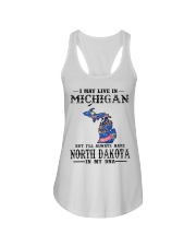 Live In Michigan But North Dakota In My DNA Ladies Flowy Tank tile