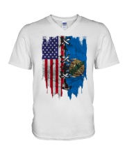 Oklahoma American Flag V-Neck T-Shirt tile