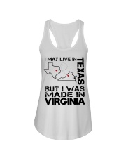 Live In Texas But Made In Virginia Ladies Flowy Tank tile