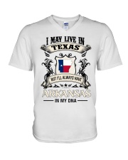 Live In Texas Arkansas In My DNA V-Neck T-Shirt tile