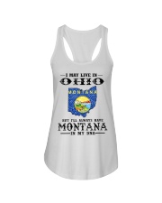 Live In Ohio But Montana In My DNA Ladies Flowy Tank tile