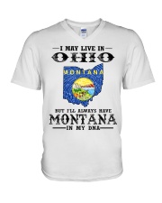 Live In Ohio But Montana In My DNA V-Neck T-Shirt tile