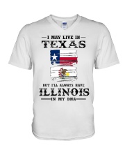 Live Texas Illinois In My DNA V-Neck T-Shirt tile
