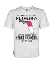 Live In Florida But North Carolina In My DNA V-Neck T-Shirt tile