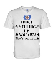 I'm Not Yelling I'm Minnesota V-Neck T-Shirt tile