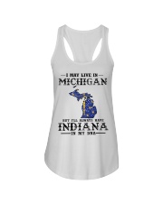Live In Michigan But Indiana In My DNA Ladies Flowy Tank tile