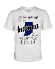 I'm Not Yelling I'm A Indiana Girl V-Neck T-Shirt tile