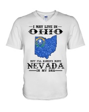 Live In Ohio But Nevada In My DNA V-Neck T-Shirt tile