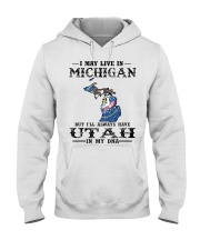 Live In Michigan But Utah In My DNA Hooded Sweatshirt tile