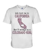 Lives California Always Be A Colorado Girl MR0282 V-Neck T-Shirt tile