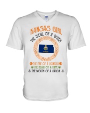 Kansas Girl V-Neck T-Shirt tile