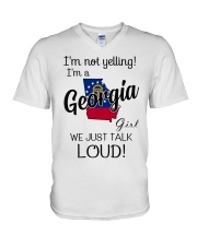 I'm Not Yelling I'm A Georgia Girl V-Neck T-Shirt tile
