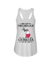 Live In Michigan But Georgia In My DNA Ladies Flowy Tank tile