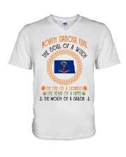 North Dakota Girl V-Neck T-Shirt tile