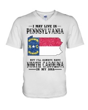 Live In Pennsylvania But North Carolina In My DNA V-Neck T-Shirt tile
