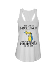 Live In Michigan But Philadelphia In My DNA Ladies Flowy Tank tile