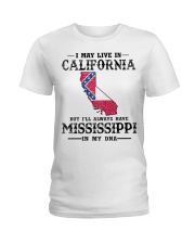 Live In California But Mississippi In My DNA Ladies T-Shirt tile