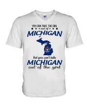 Michigan Girl V-Neck T-Shirt tile