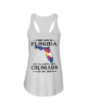 Live In Florida But Colorado In My DNA Ladies Flowy Tank tile