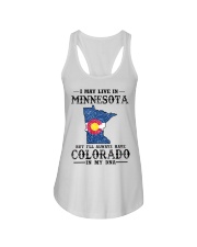 Live In MN But Colorado In My DNA Ladies Flowy Tank tile