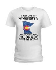 Live In MN But Colorado In My DNA Ladies T-Shirt tile
