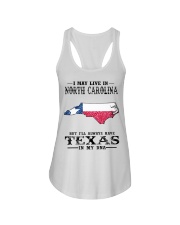 Live In North Carolina But Texas My DNA Ladies Flowy Tank tile