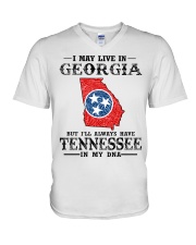 Live In Georgia But Tennessee In My DNA V-Neck T-Shirt tile