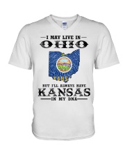 Live In Ohio But Kansas In My DNA V-Neck T-Shirt tile