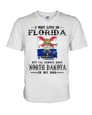 Live Florida North Dakota In My DNA V-Neck T-Shirt tile