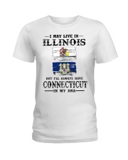 Live Illinois Connecticut In My DNA Ladies T-Shirt tile