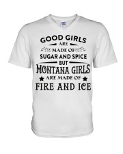 Montana Girls Are Made Of Fire And Ice V-Neck T-Shirt tile