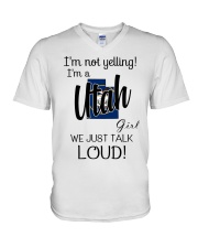 I'm Not Yelling I'm A Utah Girl V-Neck T-Shirt tile