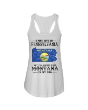 Live In Pennsylvania But Montana In My DNA Ladies Flowy Tank tile