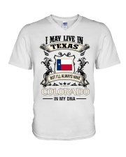 Live In Texas Colorado In My DNA V-Neck T-Shirt tile
