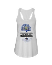 Living In Pennsylvania With Massachusetts Roots Ladies Flowy Tank tile