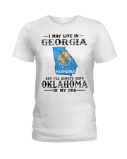 Live In Georgia But Oklahoma In My DNA Ladies T-Shirt tile