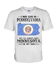 Live In Pennsylvania But Minnesota In My DNA V-Neck T-Shirt tile