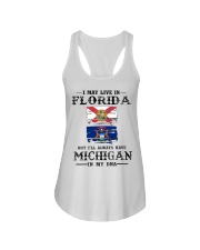 Live Florida Michigan In My DNA Ladies Flowy Tank tile