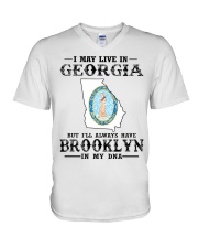Live In Georgia But Brooklyn In My DNA V-Neck T-Shirt tile