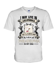 Live In California Philadelphia In My DNA V-Neck T-Shirt tile