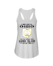 Live In Ohio But Rhode Island In My DNA Ladies Flowy Tank tile