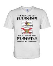 Live Illinois Florida In My DNA V-Neck T-Shirt tile