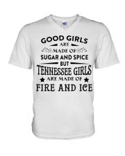 Tennessee Girls Are Made Of Fire And Ice V-Neck T-Shirt tile