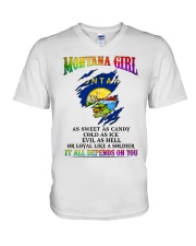 Montana Girl It All Depends On U MR0255 V-Neck T-Shirt tile