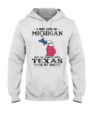 Live In Michigan But Texas In My DNA Hooded Sweatshirt tile